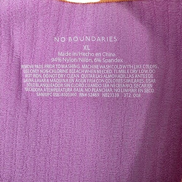 No Boundaries Seamless Retro Pink Ribbed Plunge Cobra Bralette – Size XL NWT - Picture 5 of 15